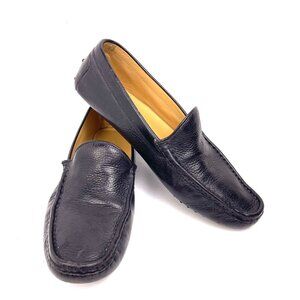 Bergdorf Goodman Men’s Leather Driving Moccasins Black Loafers Size 12 Italy